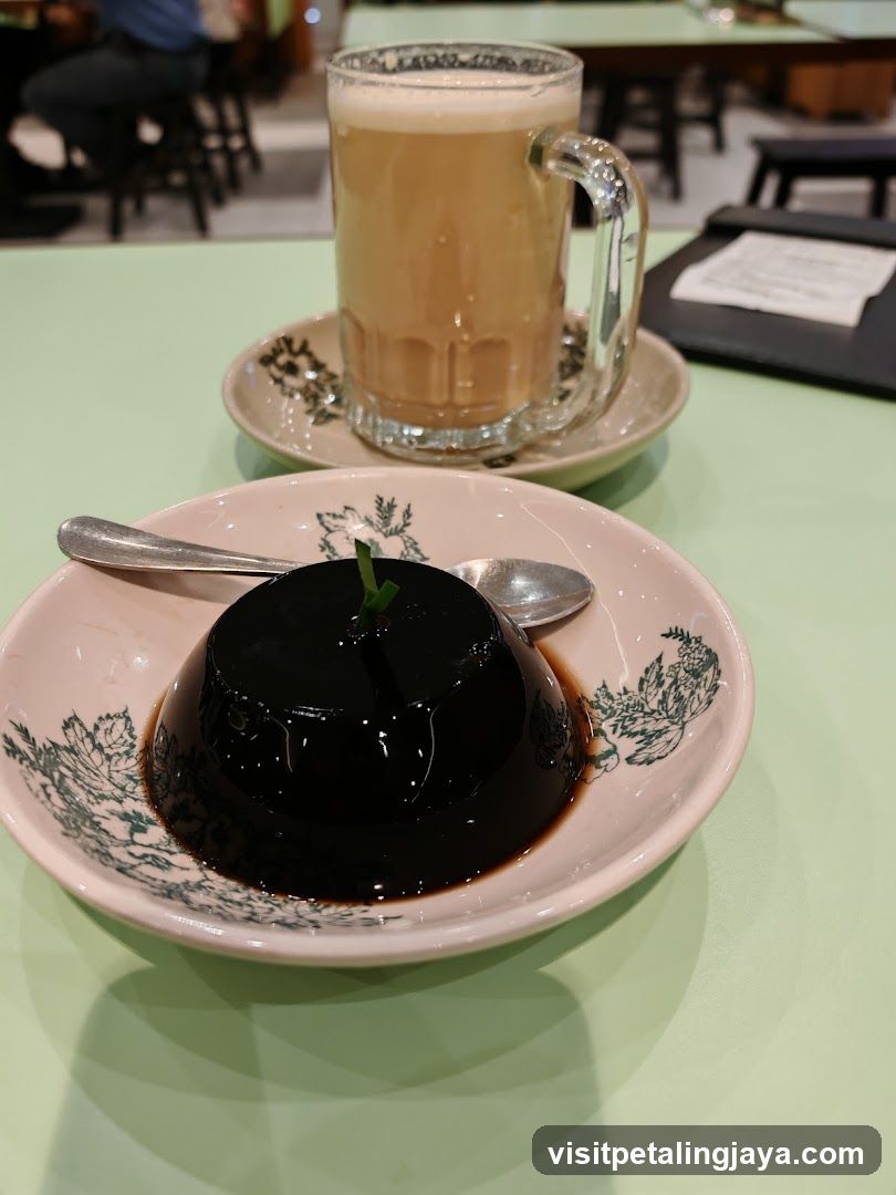 Black Sesame Pudding and Coffee