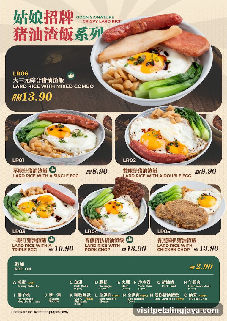 Lard Rice with Mixed Combo Menu