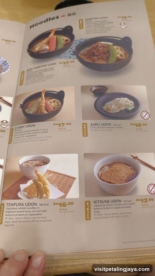 Noodles Menu Page