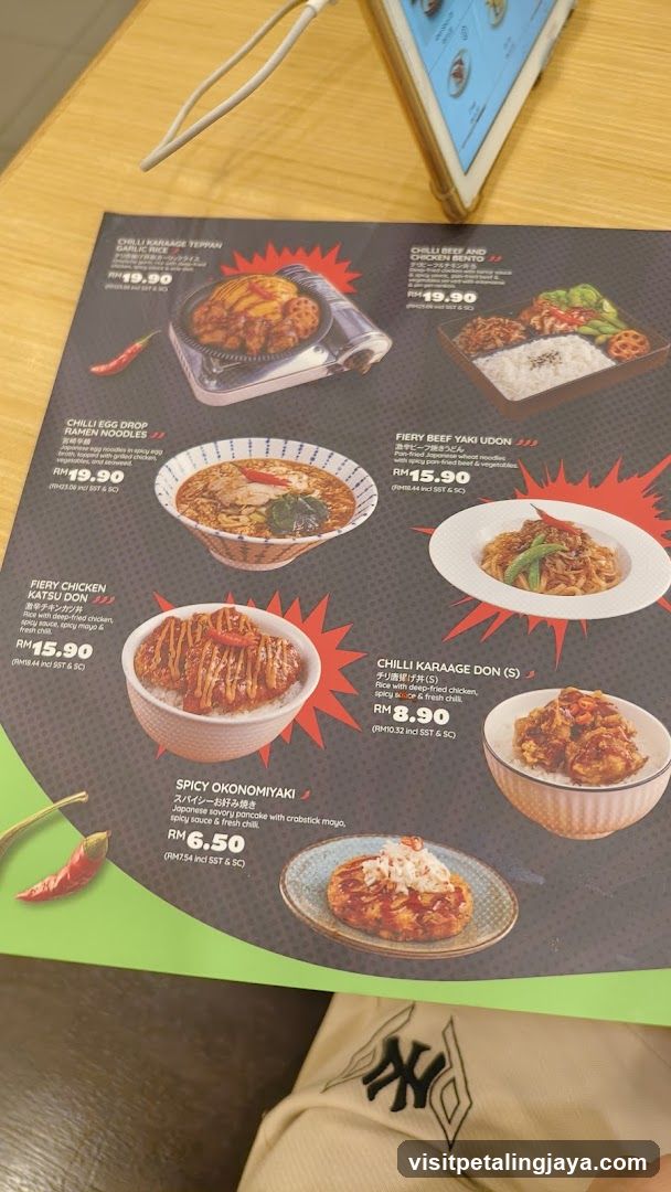 Chilli & Spicy Japanese Menu