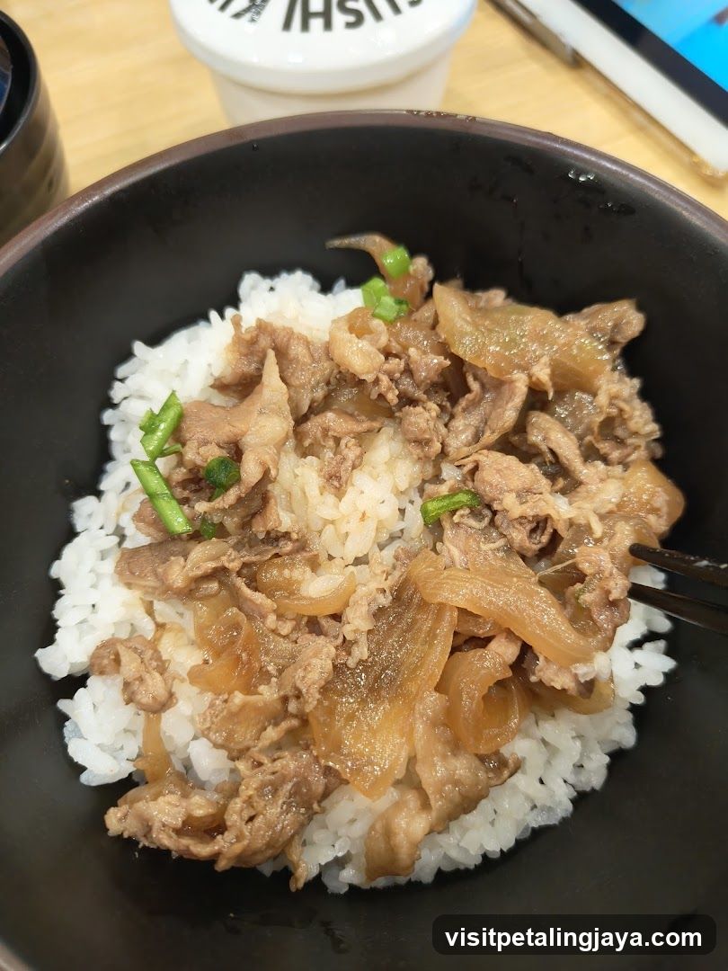 Bowl of Rice with Meat and Pickled Vegetables