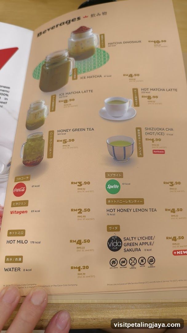 Beverages Menu Page
