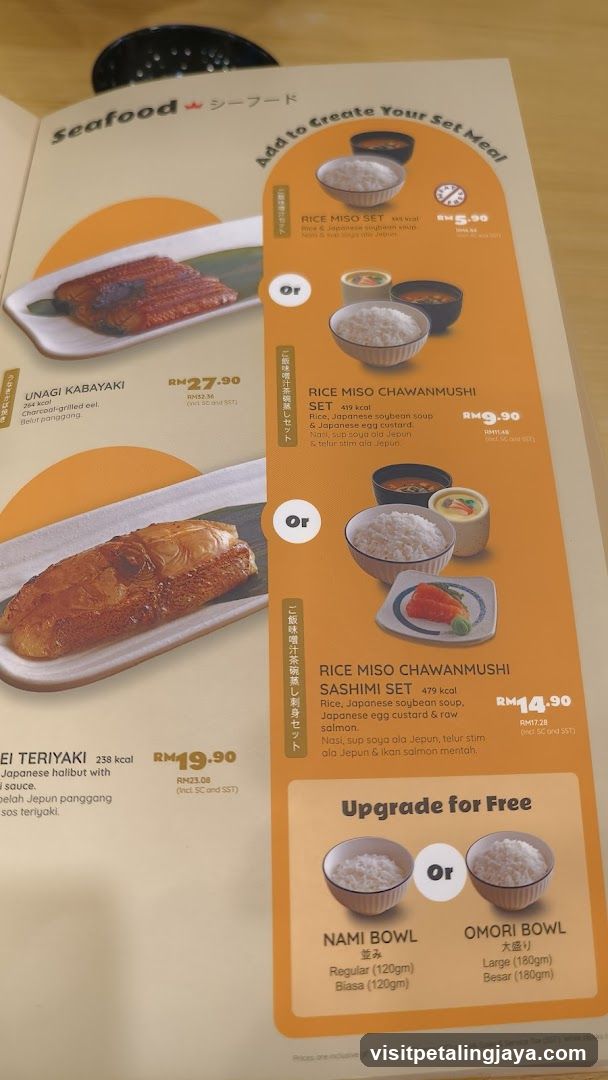 Seafood Menu Page