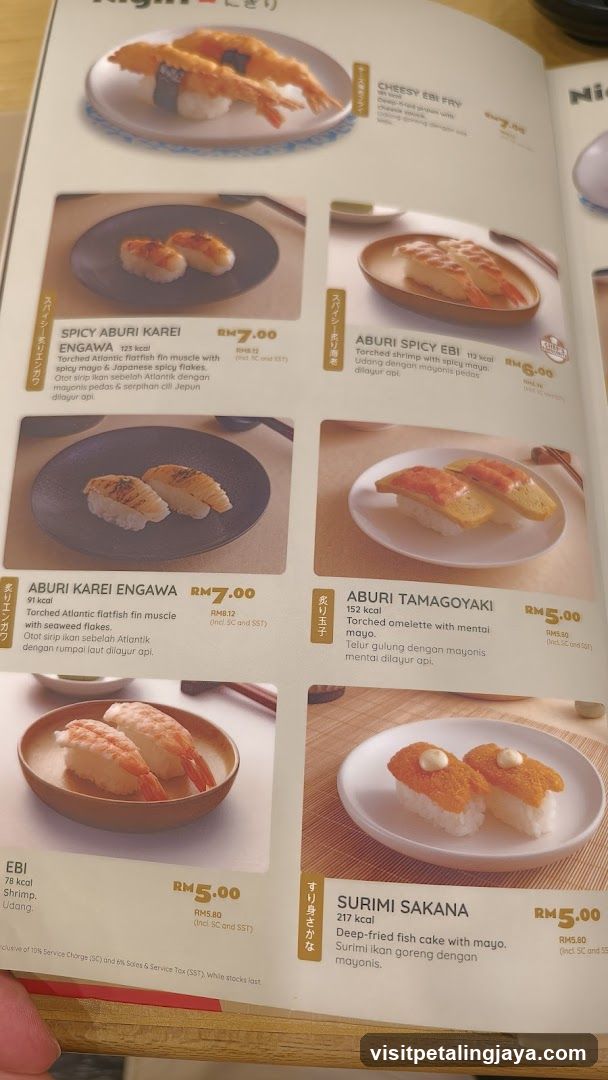 Sushi Menu Page