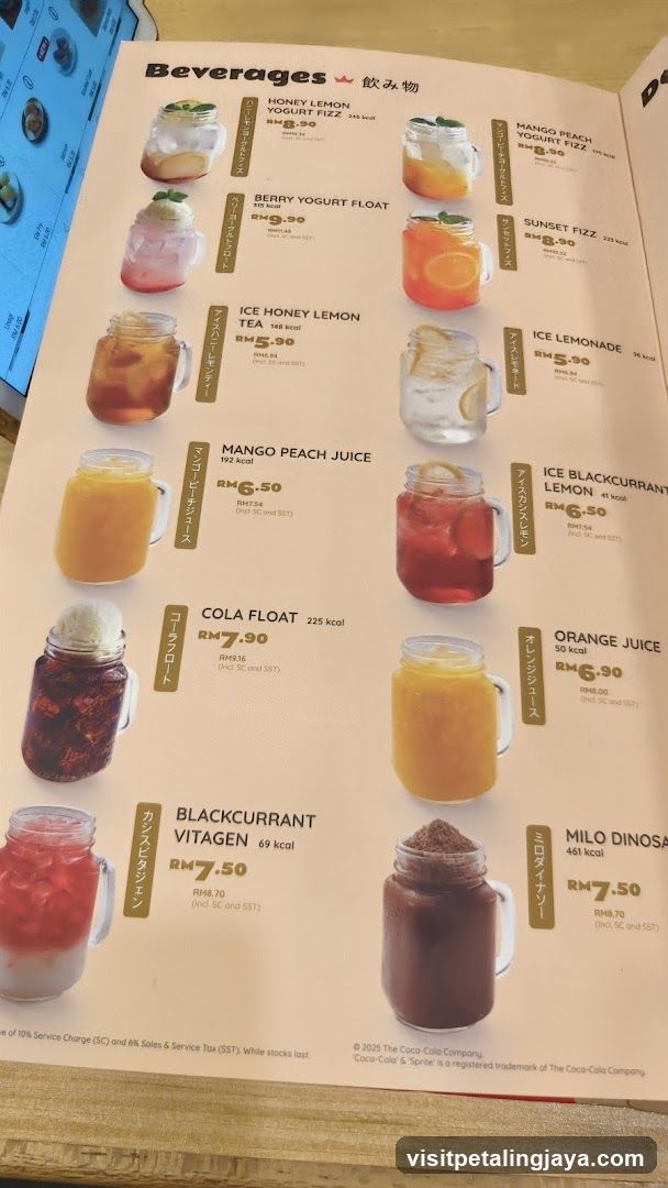 Beverages Menu