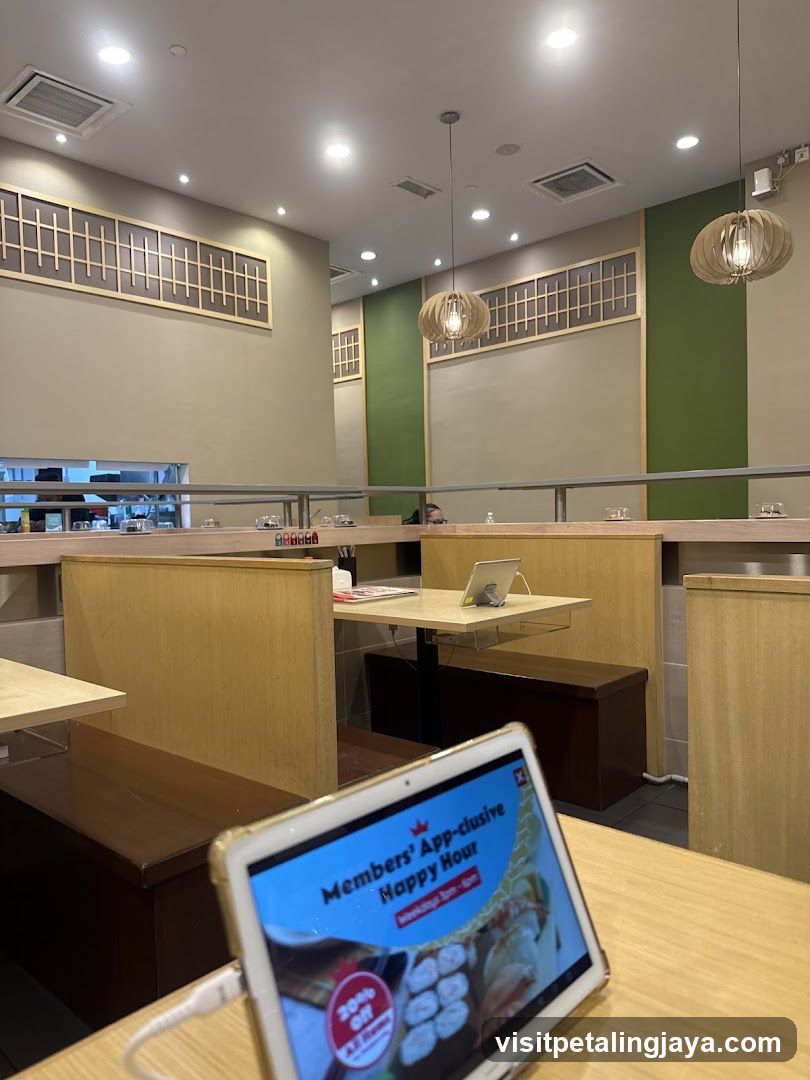 Restaurant Interior with Digital Display