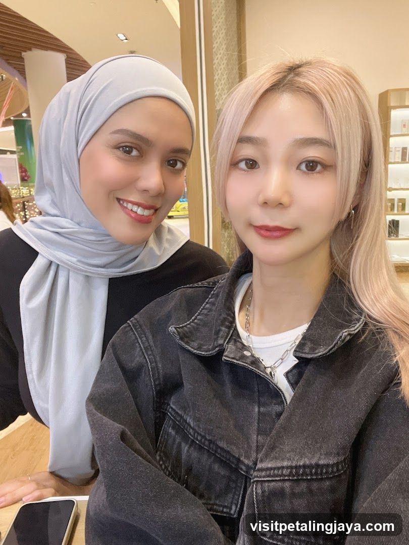Two women in a store interior