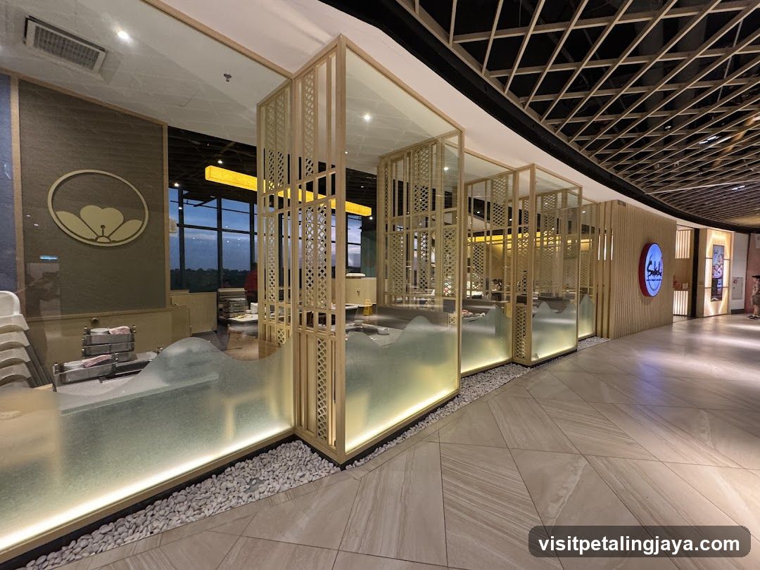 Restaurant Interior with Decorative Partitions