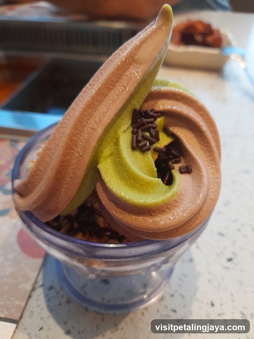 Matcha and Chocolate Ice Cream Dessert