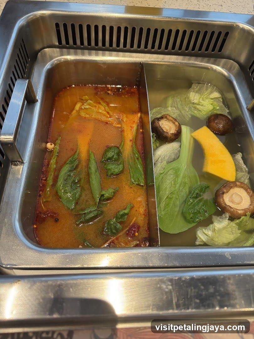 Hot Pot with Vegetables and Soup Base