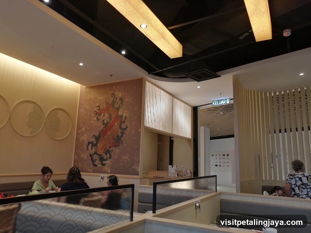Restaurant Interior with Dragon Wall Art