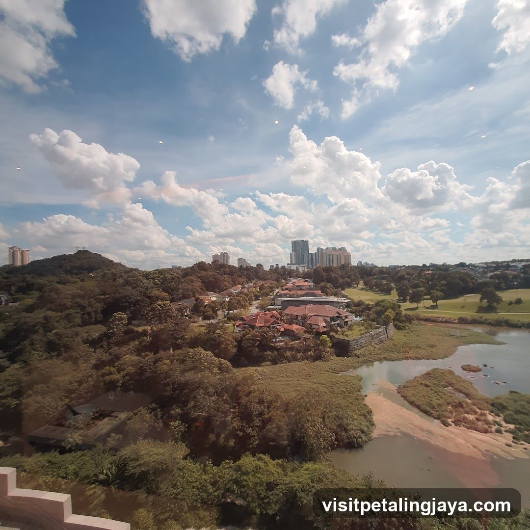 Landscape with river and city skyline