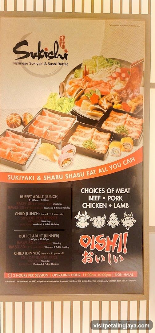 Sukiyaki & Sushi Buffet Menu