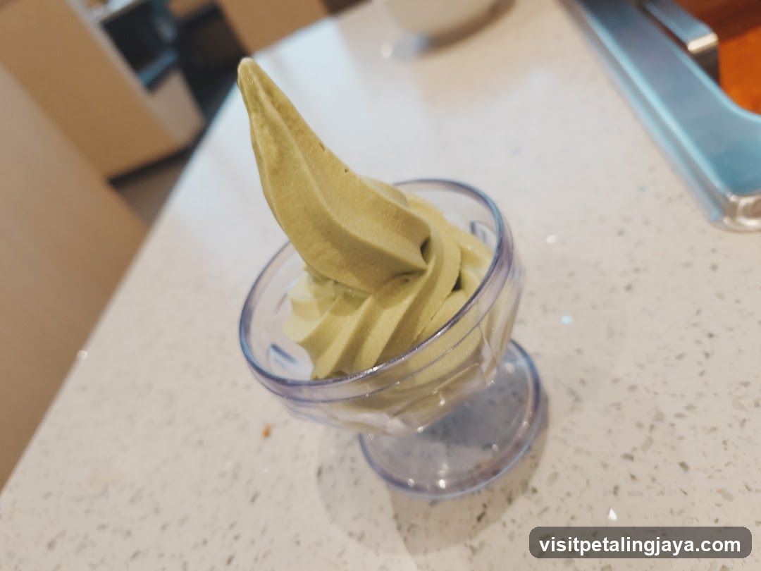 Matcha Soft Serve in Glass Cup