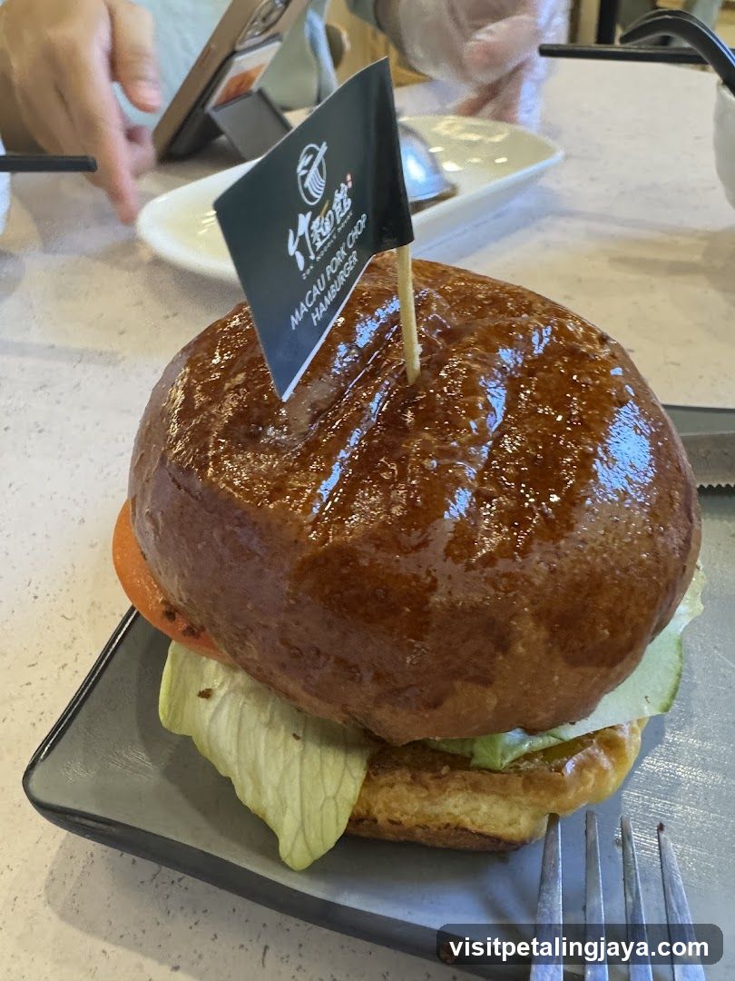 Doughnut Burger with Flag