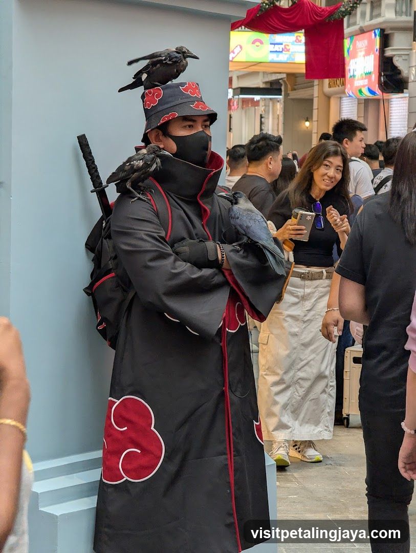 Coser with Birds in Public Space