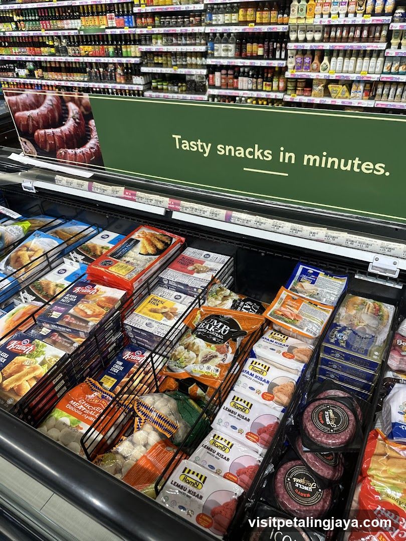 Frozen Food Section in Grocery Store