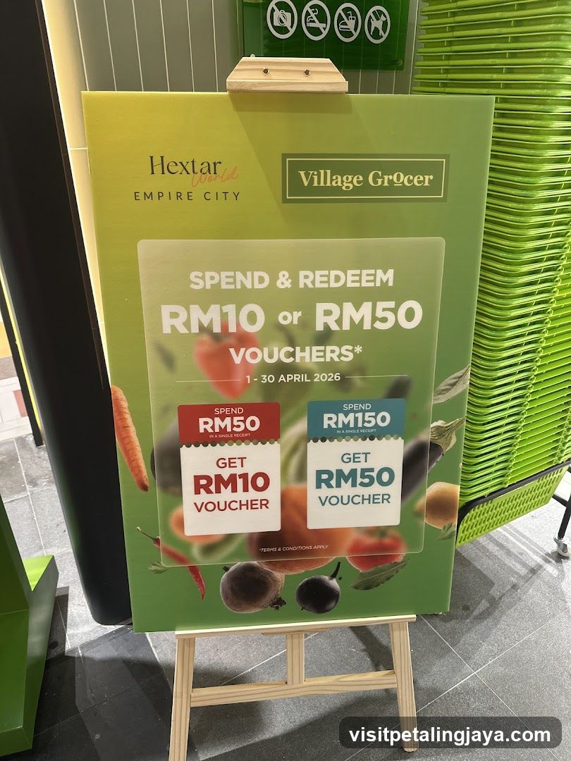 Village Grocer Spend & Redeem Vouchers Ad