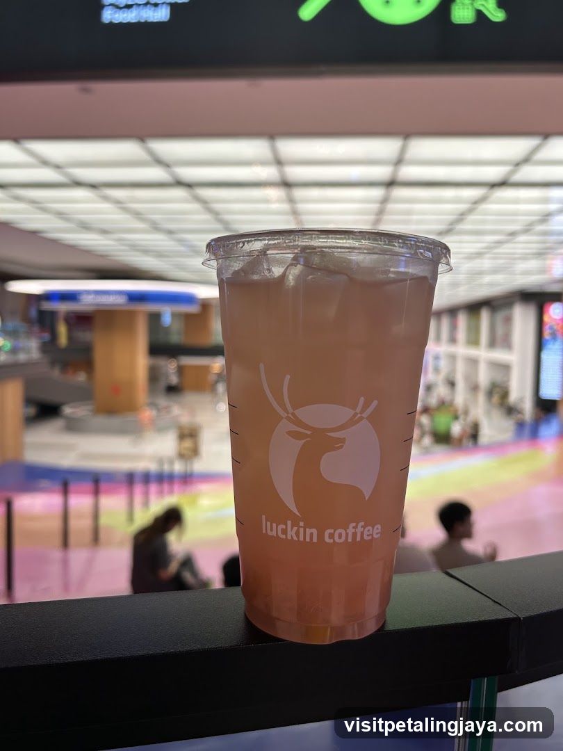 Luckin Coffee Drink in Airport Terminal