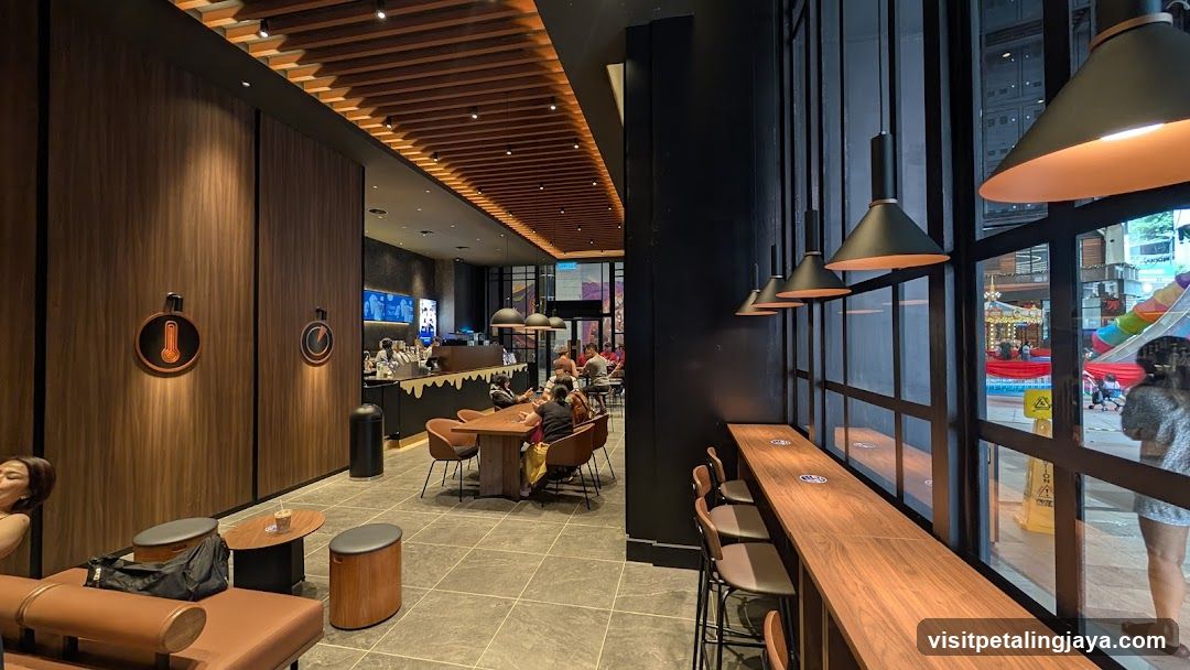 Interior of a modern café or restaurant