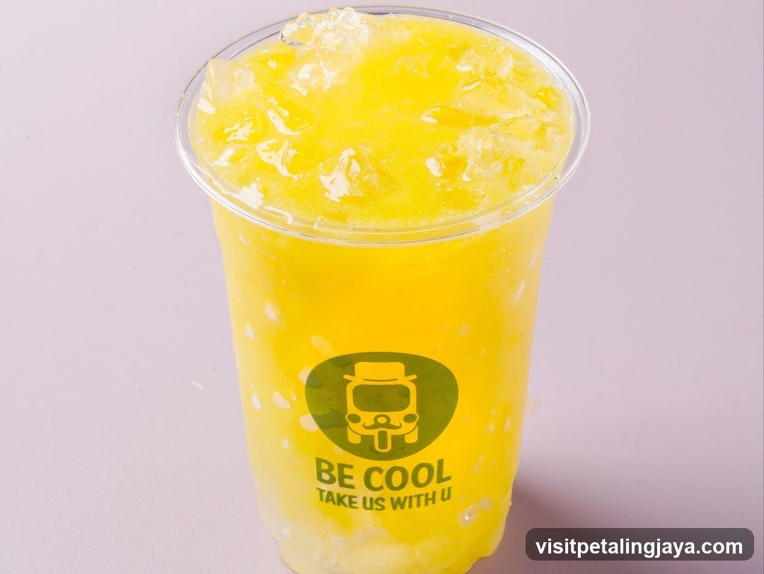 Yellow Iced Drink in Cup