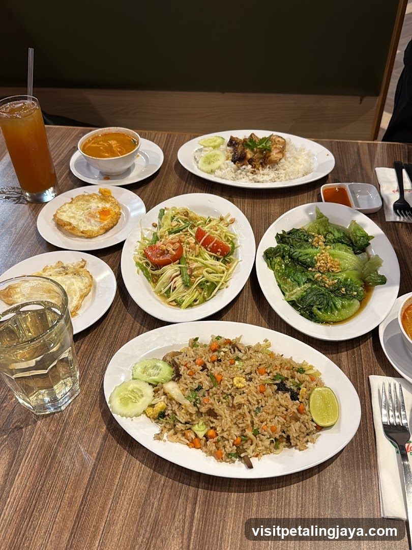 Thai-style meal spread