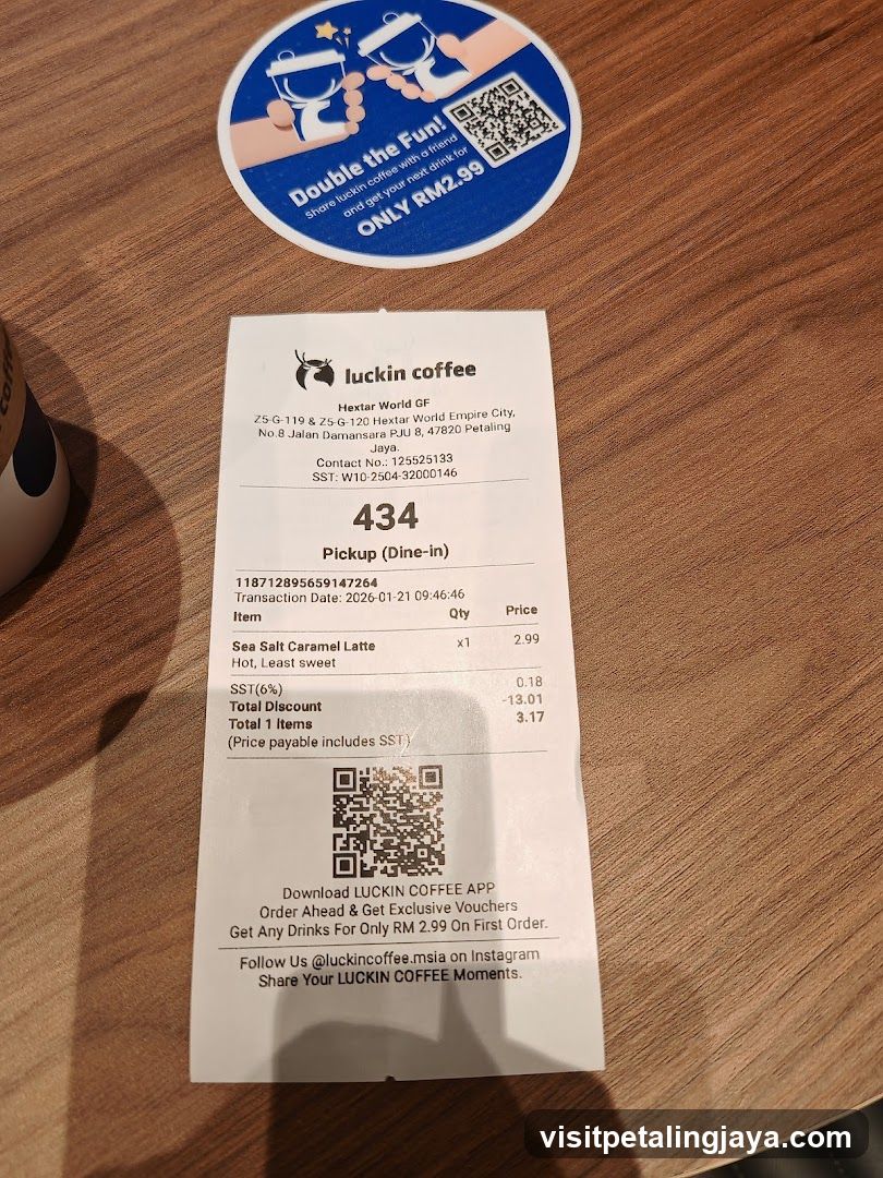 Luckin Coffee Receipt and Sticker