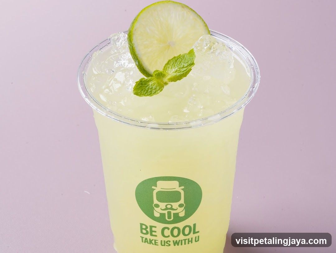 Lemonade with Lime and Mint Garnish