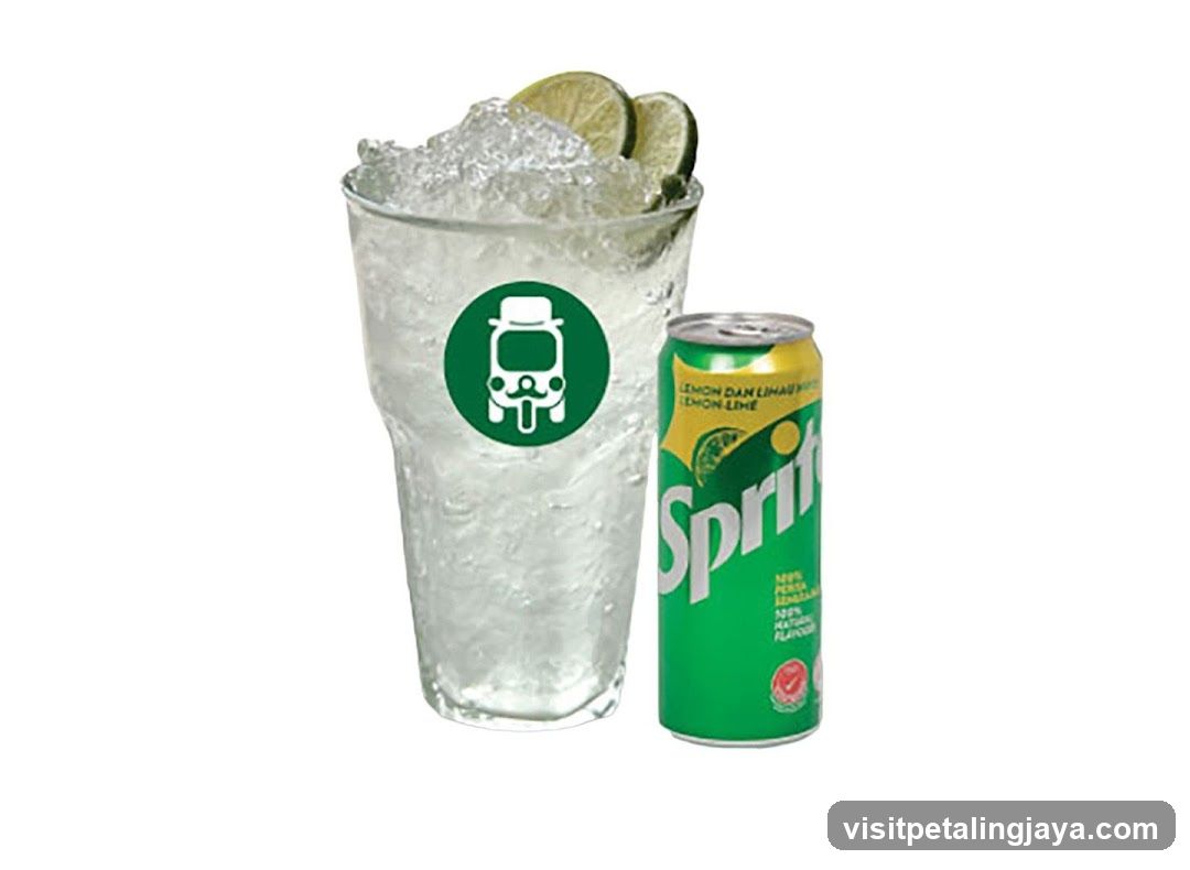Sprite Lemon Lime Drink with Ice and Lime Wedges