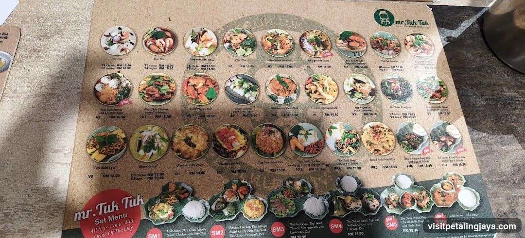 mr Tuk Tuk Menu