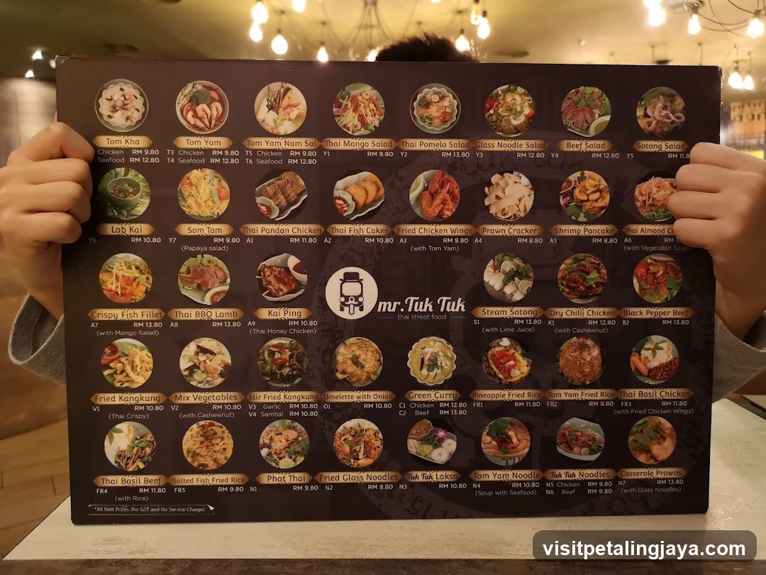 mr.Tuk Tuk Menu Board