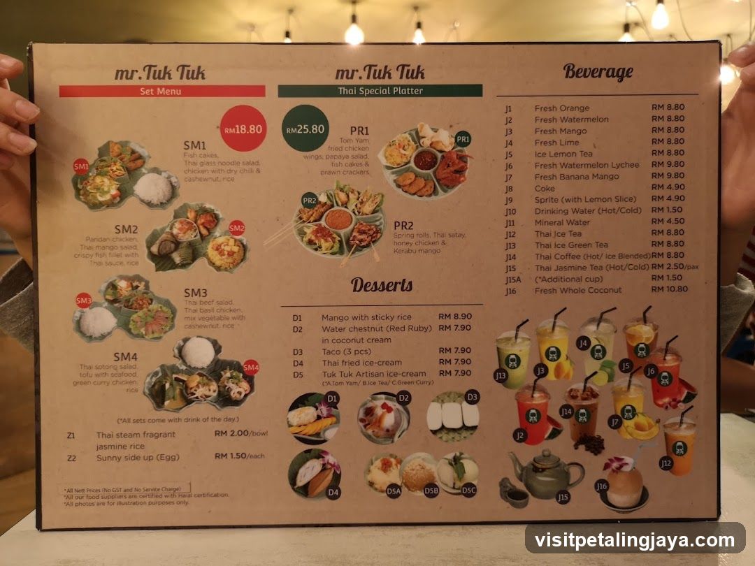 mr.Tuk Tuk Menu