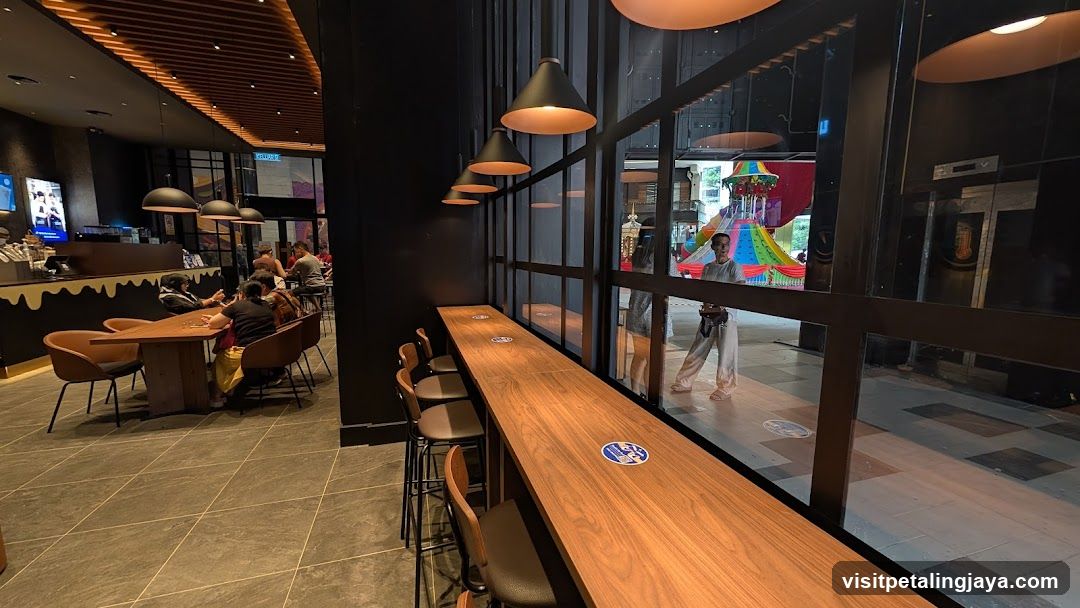 Coffee Shop Interior with Outdoor View