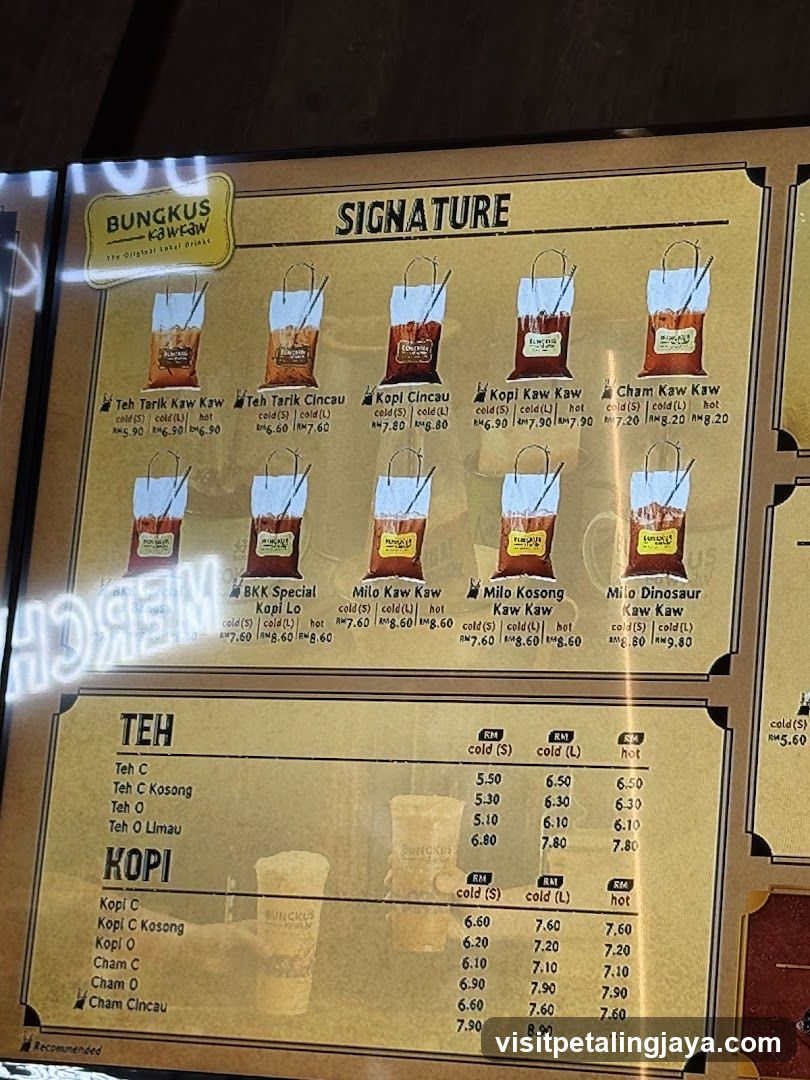 Bungkus Kaw Kaw Menu Board