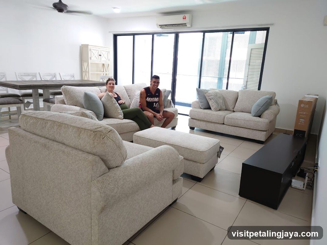 Living Room Interior with People