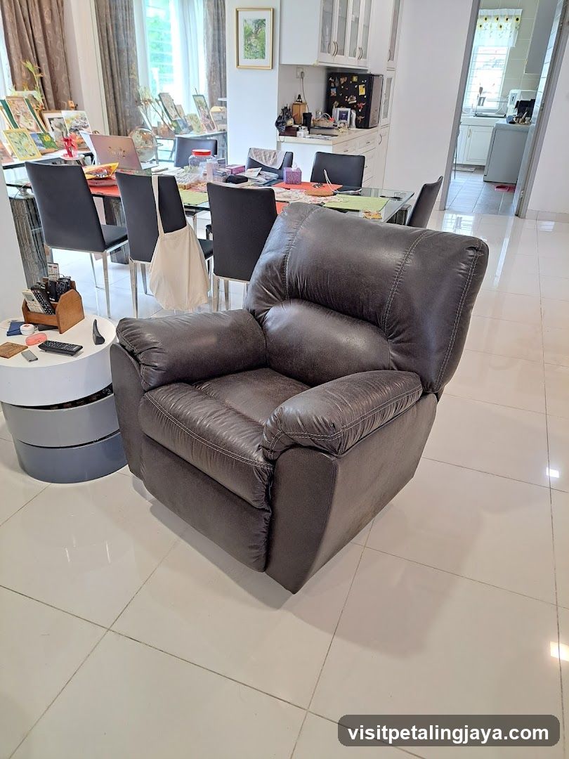 Living Room Interior with Leather Armchair