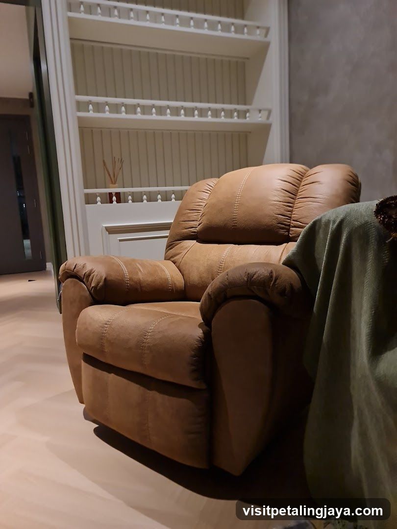 Living Room Interior with Leather Armchair