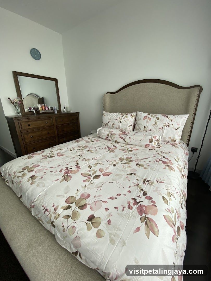Bedroom Interior with Floral Bedding