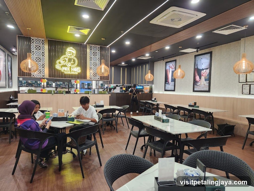 Restaurant Interior with Customers Dining
