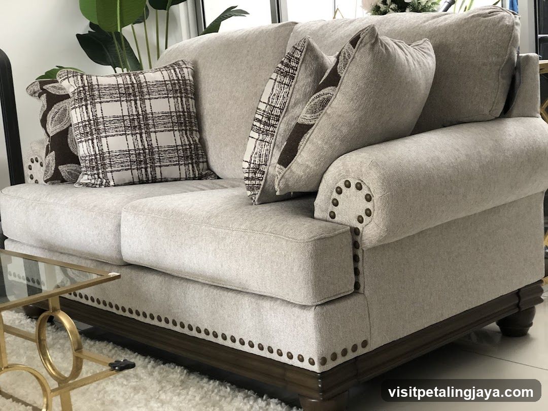 Living Room Sofa with Decorative Pillows