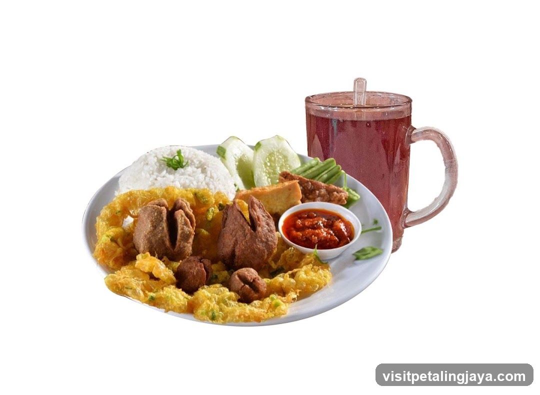 Traditional Indonesian Meal with Drink