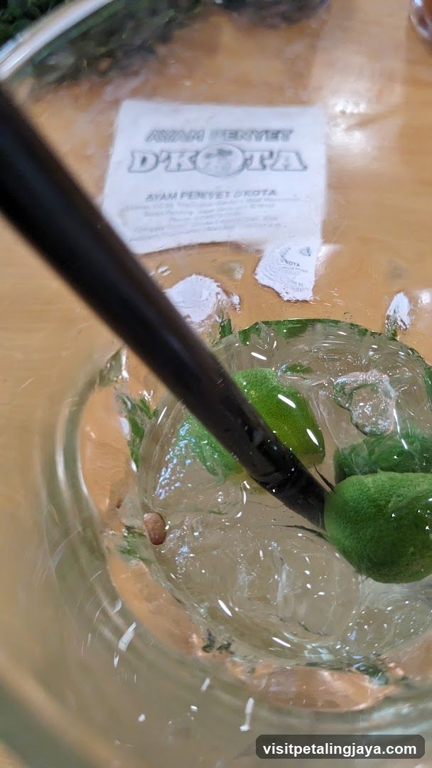 Drink with lime and straw