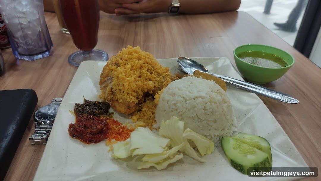 Burger and Rice Meal
