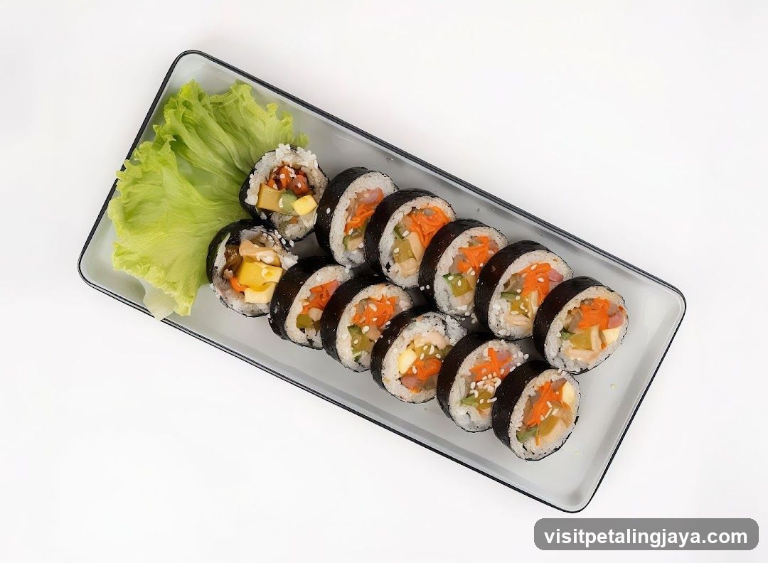 Sushi Platter with Lettuce Garnish