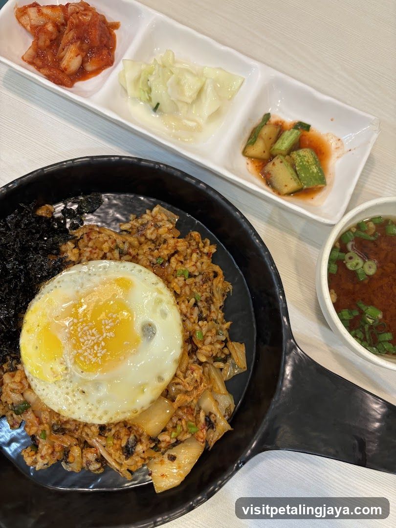 Korean Fried Rice Bowl with Side Dishes