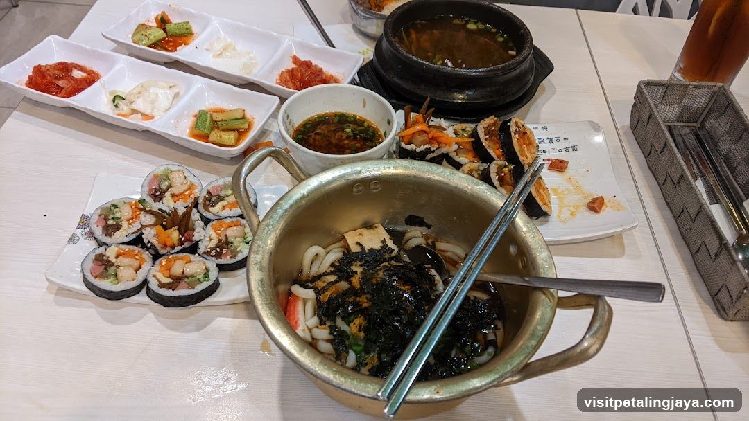 Korean Table Setting with Food and Sides