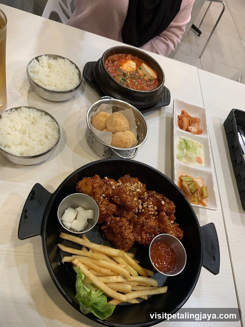 Korean-style meal spread