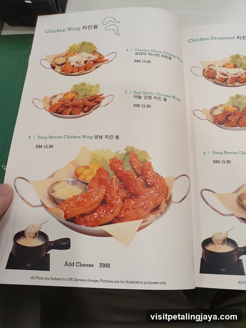 Chicken Wing Menu Page