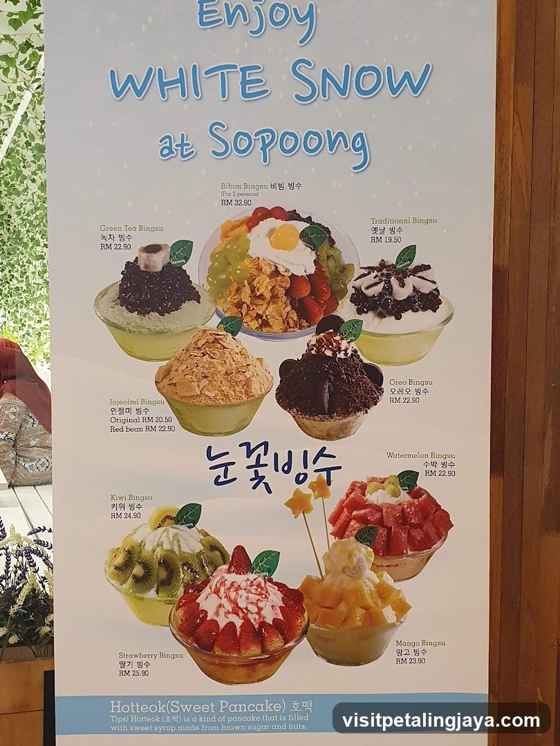 Bingsu Menu Board