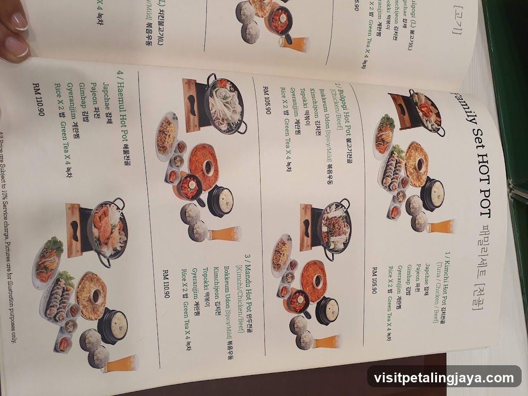 Family Set Hot Pot Menu Page